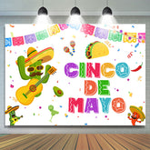 Lofaris Cinco De Mayo Cacti And Food Mexico Holiday Backdrop